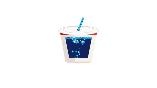 Refreshing Soda Drink with Ice Cubes Animation