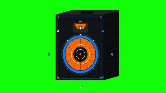 Animated Speaker Pulsing to the Beat Against a Green Screen