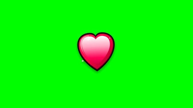 Clean and vibrant 4K 60fps 3D glowing heart reaction icon animation with dynamic heartbeat pulsation, glossy specular depth, smooth spring entrance, a.