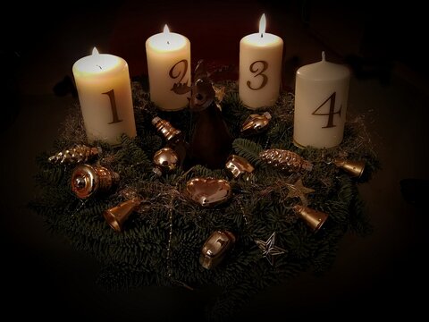 Weihnachtsmotiv, Adventskranz, 3 Advent