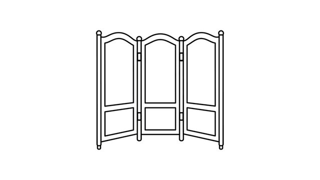 Three panel folding room screen illustration for versatile home styling.