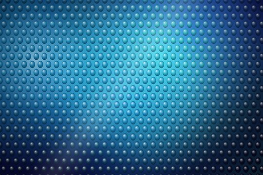 Blue textured metal background, perforated steel sheet pattern, industrial dotted surface texture, modern abstract design backdrop