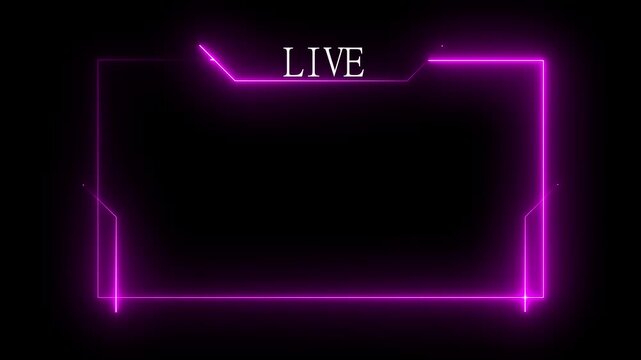 glowing pink neon frame live streaming game live Stream overlay animation for live streaming 4k motion video ,,,,