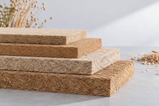 Bio Based Fiber Insulation Boards with Natural Material Texture
