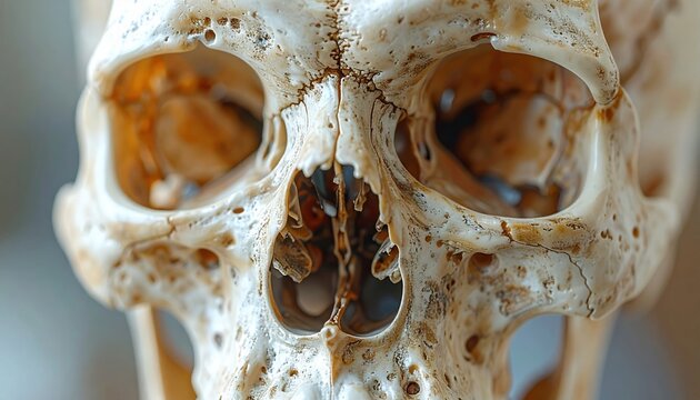 Detailed skull showing natural bone texture and anatomical structure