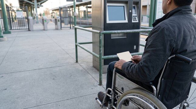 Access audit view of high platform ticket kiosk