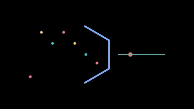 Scattered Information Dots Filter into an Ordered Stream on Transparent Background