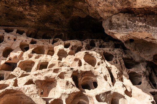 Honeycomb of storage chambers, Cenobio de Valeron, Gran Canaria