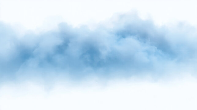 Blue Smoke Cloud Isolated on White Background