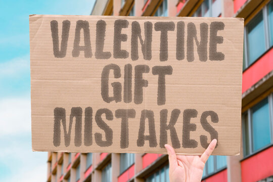 "Valentine gift mistakes" Partners share cringe-worthy presents that backfired and ruined romantic evenings. VALENTINE. GIFT. MISTAKES. ROMANCE. PRESENTS.