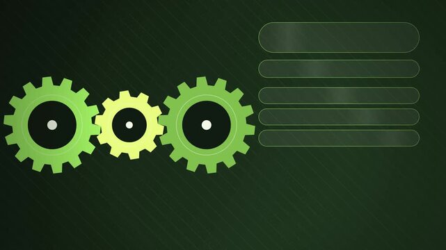 abstract green background with gears