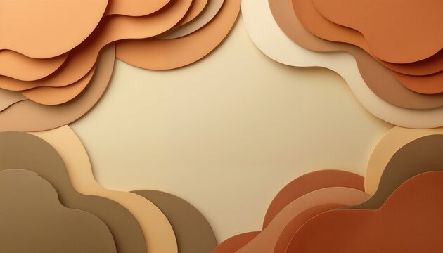 Layered Organic Paper Cut Abstract Background