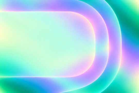 Glowing mint and violet rounded frame abstract background