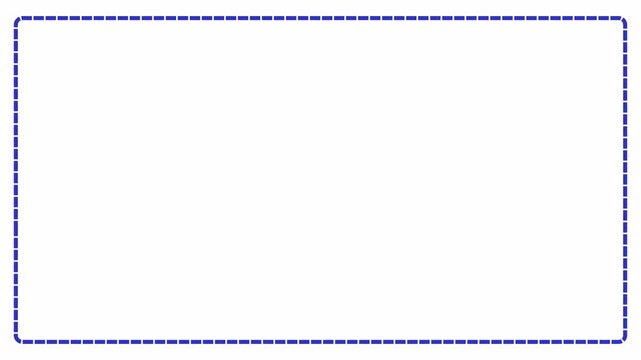 Dotted line rectangle frame animation dashed border frame loop isolated minimal geometric motion graphic overlay with transparent background in 4k.