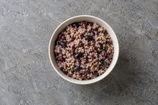 Ogokbap Korean multigrain rice with beans in a bowl