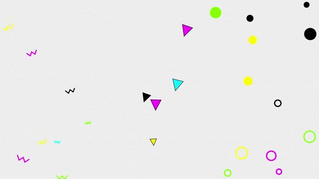 Retro Memphis Style Abstract Geometric Shapes Animation