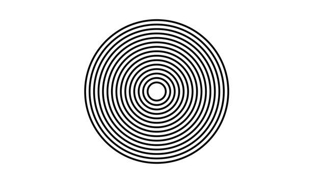 Concentric oval pattern isolated on transparent background, geometric line art illustration for graphic design projects