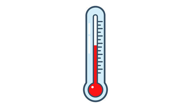 Thermometer icon isolated on transparent background for weather and medical temperature measurement graphics