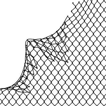 Broken wire mesh fence background