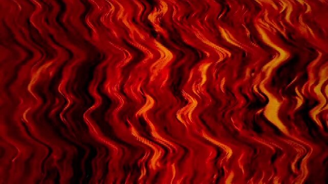 Red Orange Wavy Lava Flowing Liquid Fire Abstract Background Loop