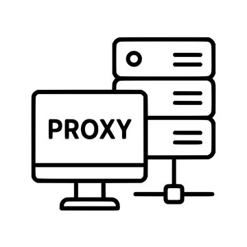 Proxy Server And Computer Icon. generative AI.