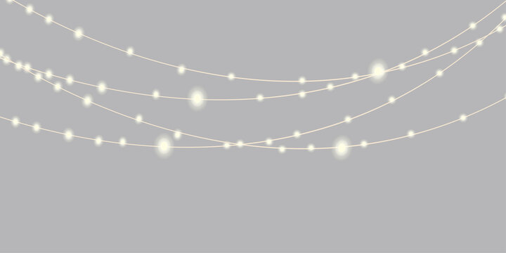 Glowing string lights hanging for a festive holiday celebration decor