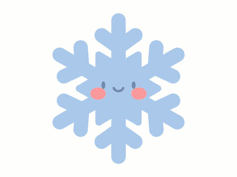 Cute blue snowflake character vector illustration for winter design