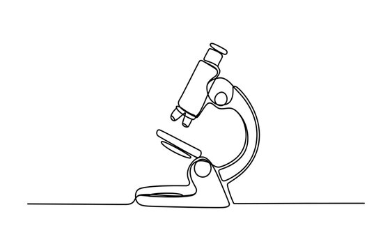 Continuous single line drawing of a microscope