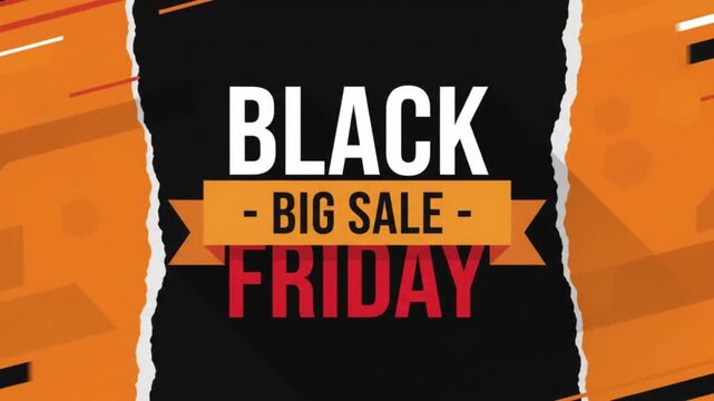 Black Friday Big Sale Banner with Bold Red and White Typography