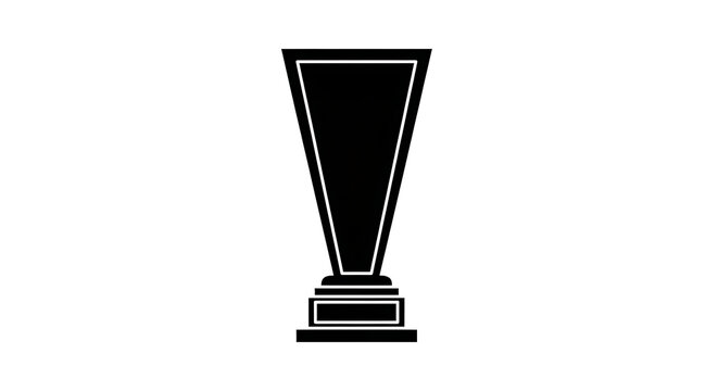 Black trophy cup silhouette isolated on transparent background for