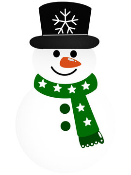snowman with hat and scarf