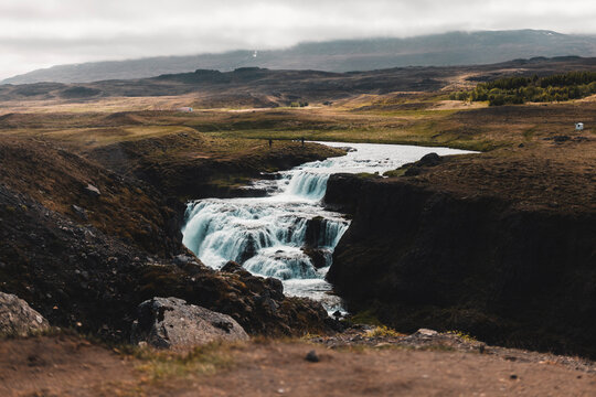 Remote Waterfall in the Icelandic Highlands