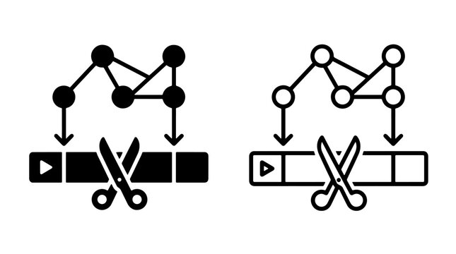 Video editing timeline vector icon illustration