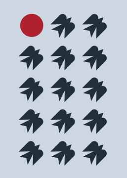 Poster with migratory birds