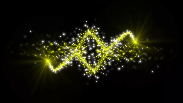 Magic glitter sparkle trail with gold glowing fairy stars golden shimmer particles, fairy wand transition overlay on black screen,Luxury golden glitter sparkle trail animation ,4k video