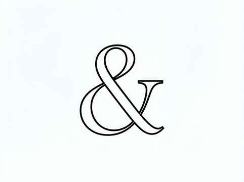 Stylish Ampersand Symbol Outline - Elegant Typography & Design Element Vector