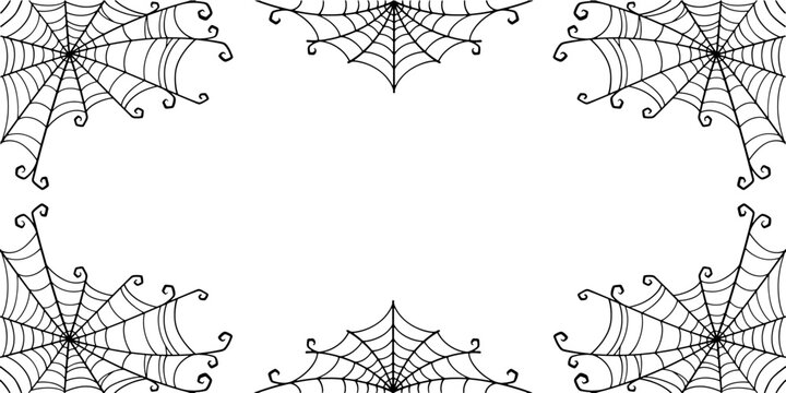 Vector Set of spider web on white