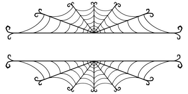 Vector Set of spider web on white