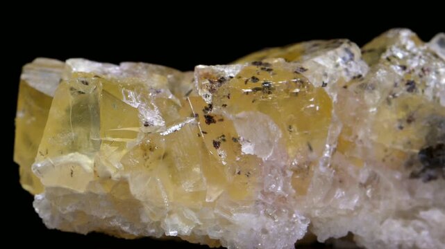 Fluorite crystals (from Arkengarthdale, UK) rotating slowly against a black background