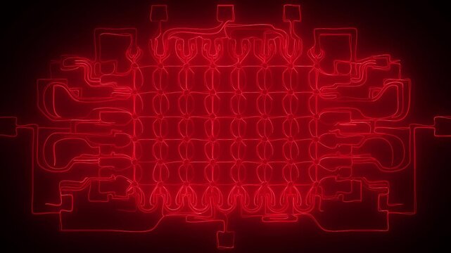Glowing neon circuit board animation for tech marketing and
