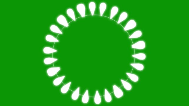 Circle blast animation overlay, glowing ellipse fireworks explosion effect, burst circle line blast motion graphics, white cartoon shape element, 4k loop background video transition, green screen