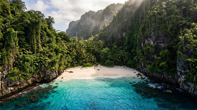 Tropical jungle beach