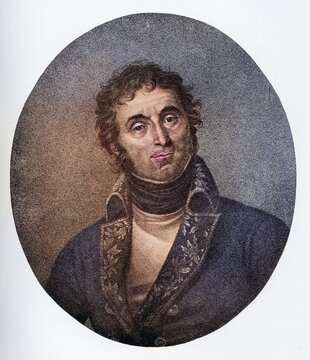 Andr&eacute; Massena, Prince of Essling, Duke of Raguse, 1758-1817, French Marshal. After a copper engraving after the painting by Bonne-Maison, digitally restored reproduction from a 19th century original, Record date not stated