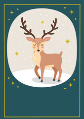 christmas card with deer © Johnrio