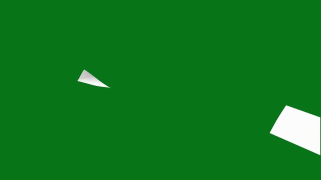 Falling White Paper Sheets Animation on Green Screen Background - Flying Papers Overlay