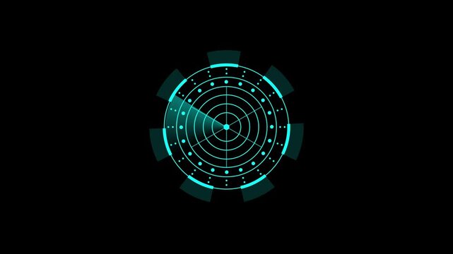 Radar Sweep Animation with Target Tracking on Digital Military Display