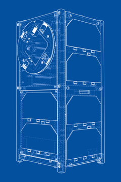 blueprint of industrial storage unit. Vector