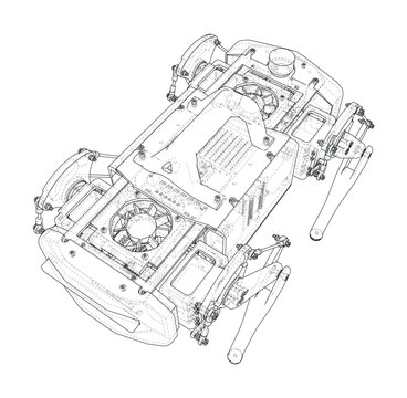 drone design wireframe illustration. Vector