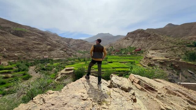 Man observing the nature of Morocco	