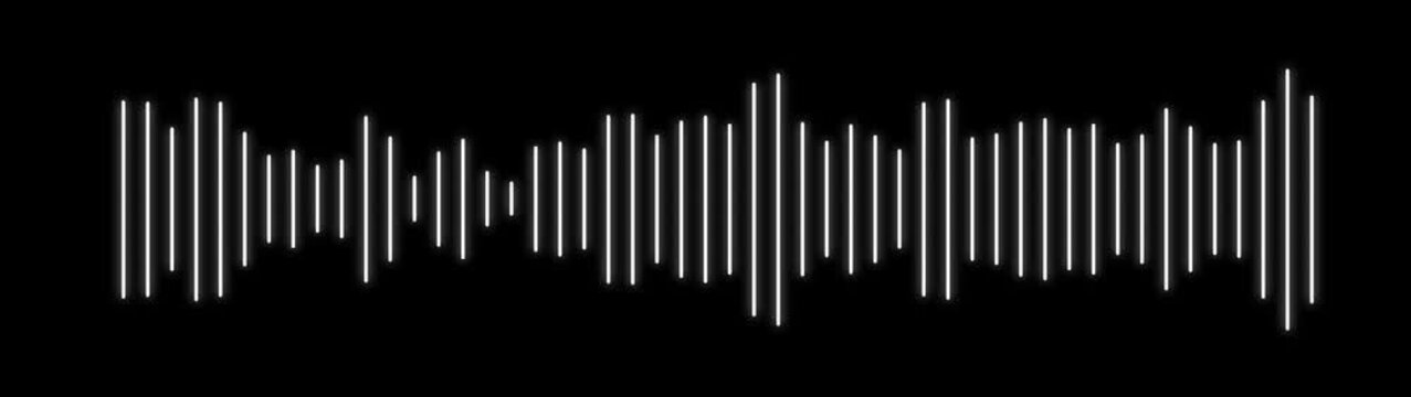 Audio waveform sound signal visualization. Digital sound wave pattern for music production, podcast recording and audio technology background